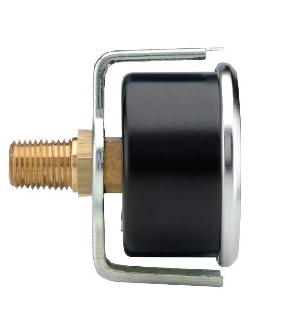 Model J8 Gauge - 1/4" NPT U-Clamp Black Enameled Steel Case - Non Fillable